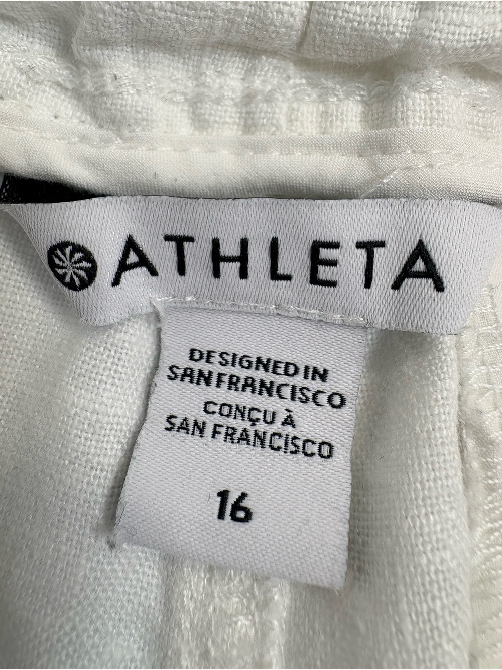 Athleta Cabo Linen 4” Shorts White 100% Linen Drawstring Casual Comfy Size 16 - Picture 7 of 10